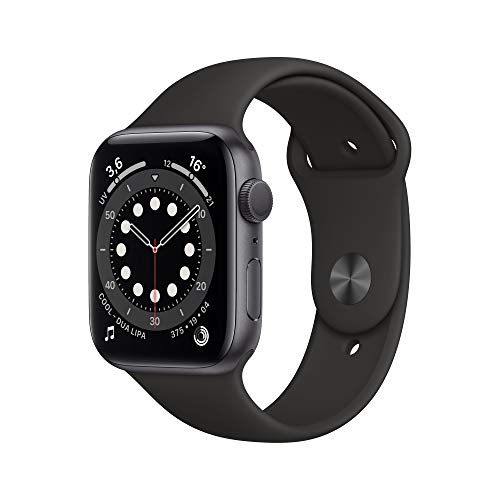 Apple Watch Series 6 (GPS, 44 mm) Boîtier en Aluminium Gris sidéral, Bracelet Sport