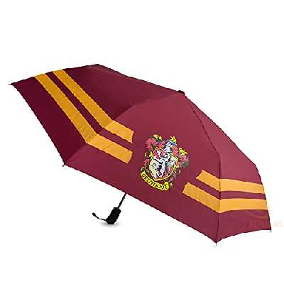 Cinereplicas - Parapluie Harry Potter - Ouverture Automatique & Pliant - 112cm - Licence Officielle - Gryffondor