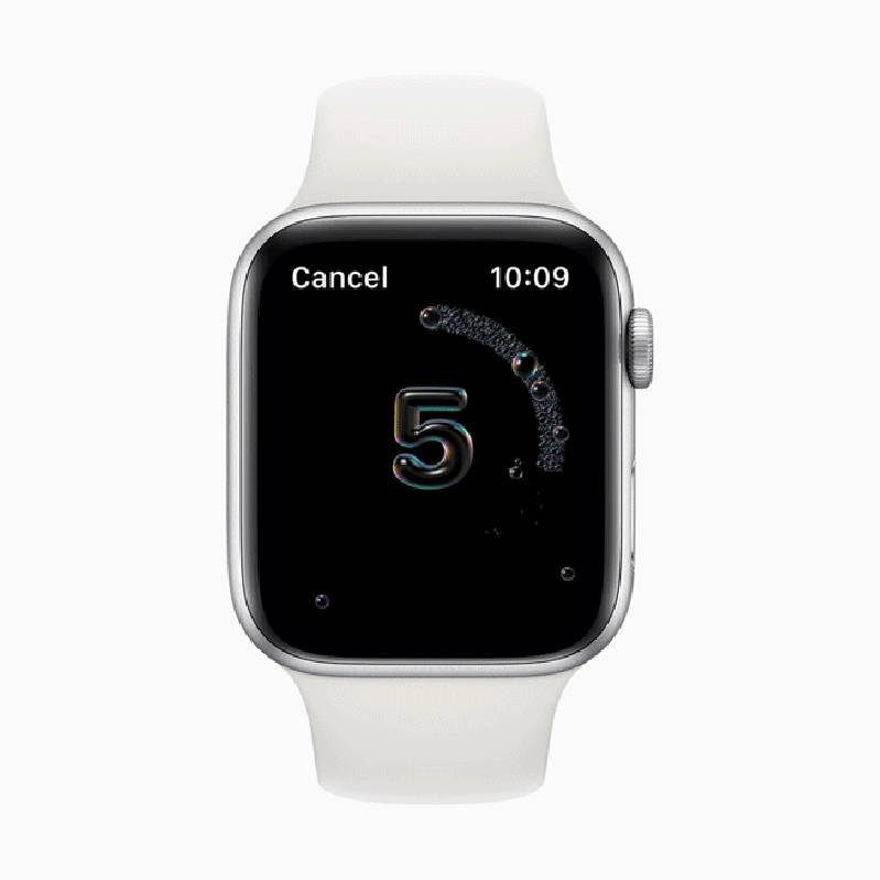 WatchOS 7 lavage de main